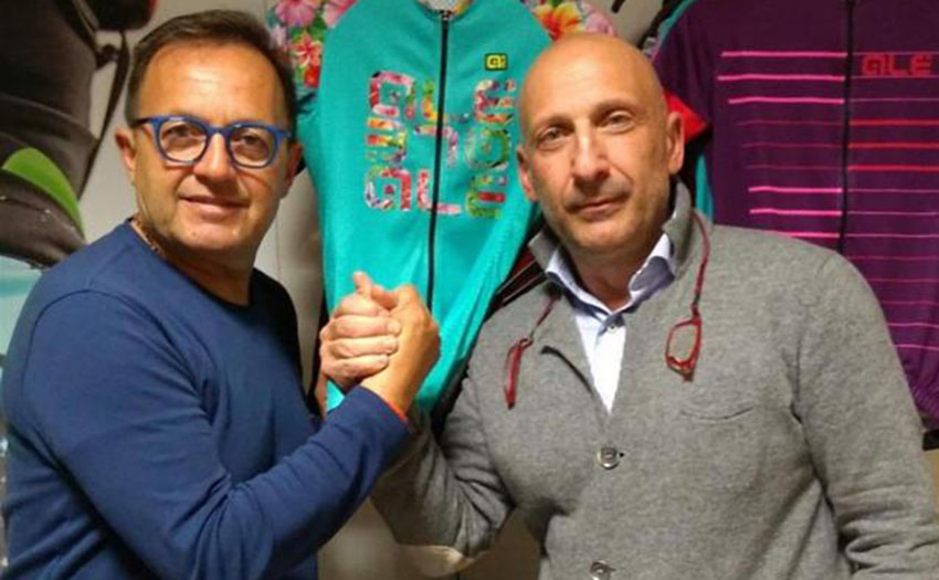Da sinistra: il ds di Alé BTC Ljubljana Giuseppe Lanzoni ed il team manager Fortunato Lacquaniti